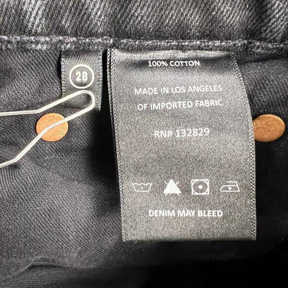 Revolve GRLFRND The Karolina High Rise Straight Crop Jean Washed Black Size 28 - Picture 6 of 15